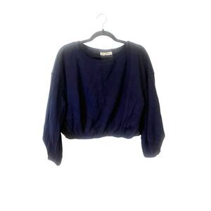 Free People We The‎ Free Navy Blue Cropped Sweater Small